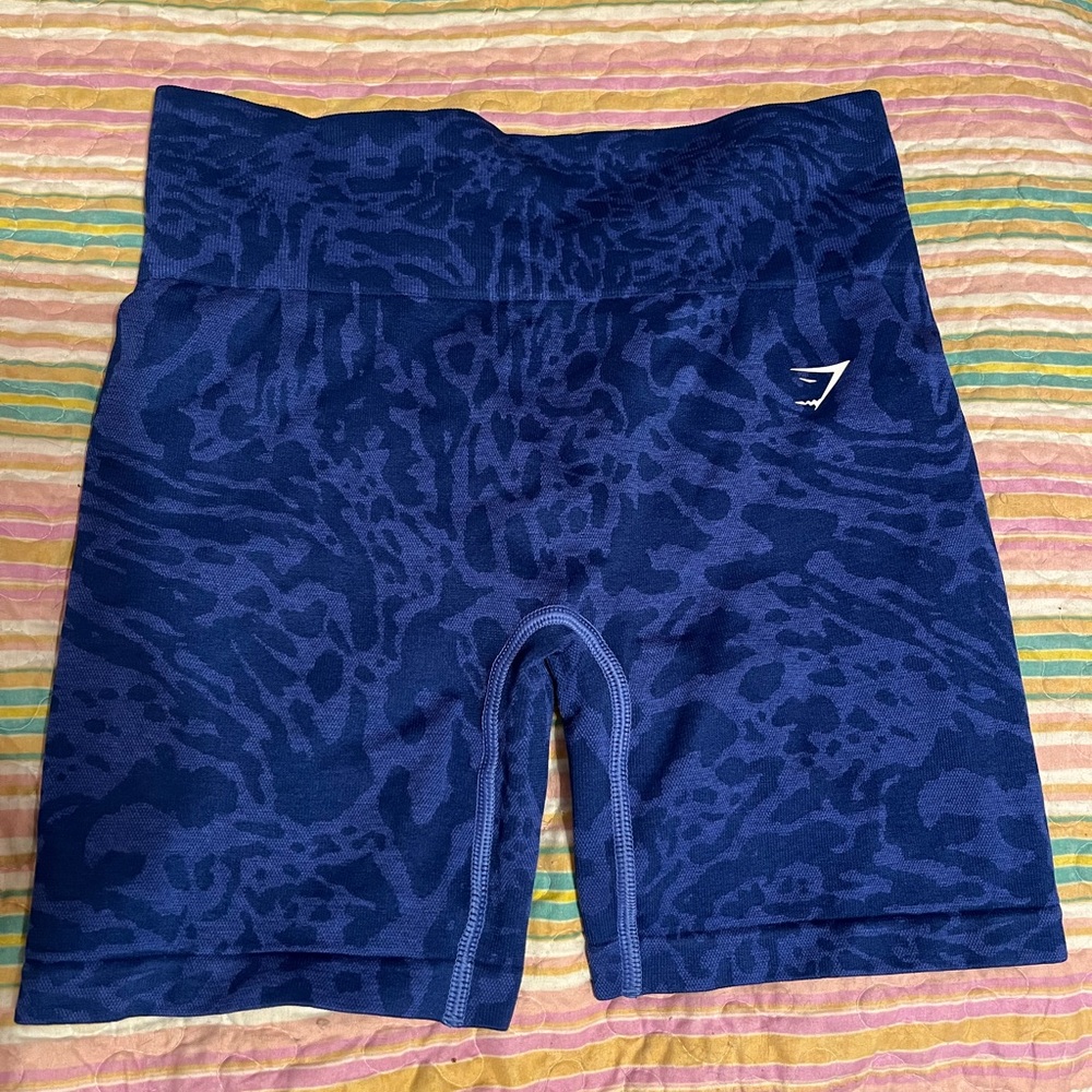 Blue Patterned Gym Shorts
